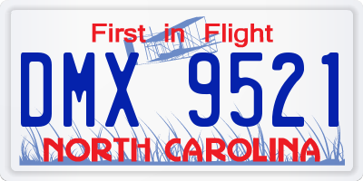 NC license plate DMX9521
