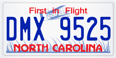 NC license plate DMX9525