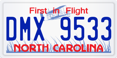 NC license plate DMX9533