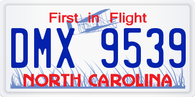 NC license plate DMX9539
