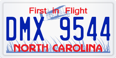 NC license plate DMX9544