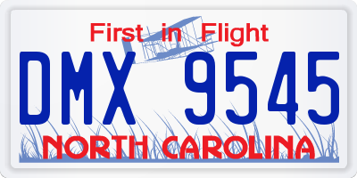 NC license plate DMX9545