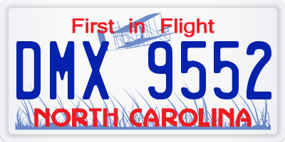 NC license plate DMX9552
