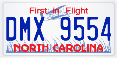 NC license plate DMX9554