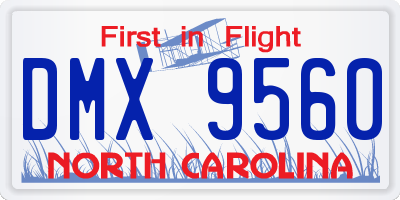 NC license plate DMX9560
