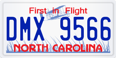 NC license plate DMX9566