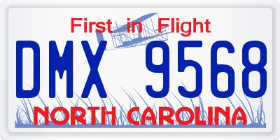 NC license plate DMX9568