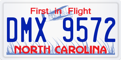 NC license plate DMX9572