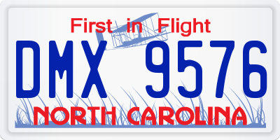 NC license plate DMX9576