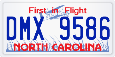 NC license plate DMX9586