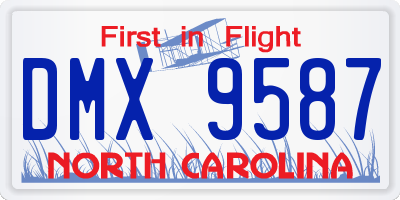 NC license plate DMX9587
