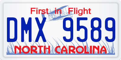 NC license plate DMX9589