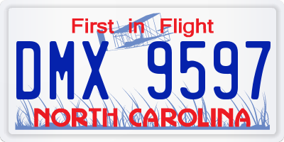 NC license plate DMX9597