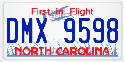 NC license plate DMX9598