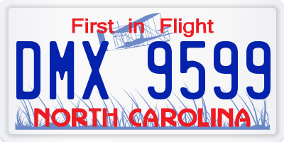 NC license plate DMX9599