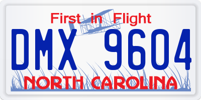 NC license plate DMX9604