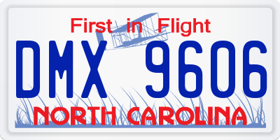 NC license plate DMX9606