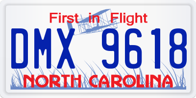 NC license plate DMX9618