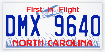 NC license plate DMX9640