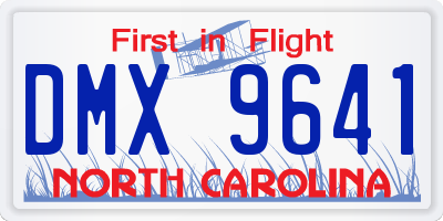 NC license plate DMX9641