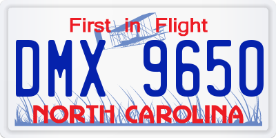 NC license plate DMX9650