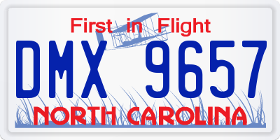 NC license plate DMX9657