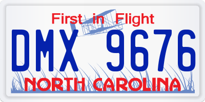 NC license plate DMX9676