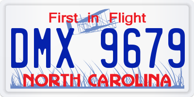 NC license plate DMX9679