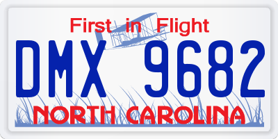 NC license plate DMX9682