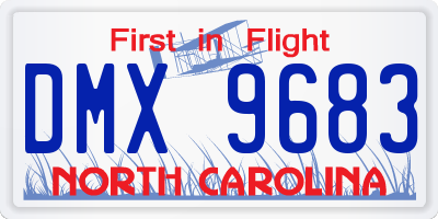 NC license plate DMX9683