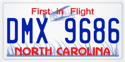 NC license plate DMX9686