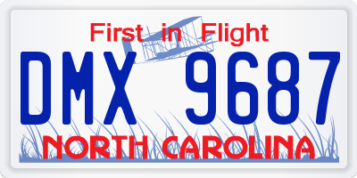 NC license plate DMX9687