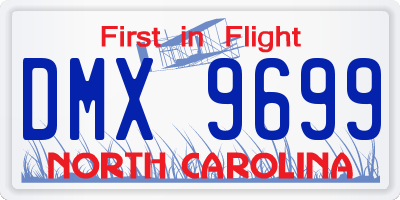 NC license plate DMX9699