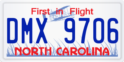 NC license plate DMX9706