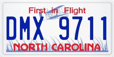 NC license plate DMX9711