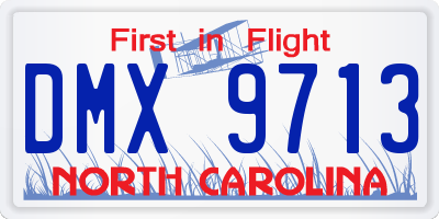 NC license plate DMX9713