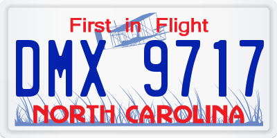 NC license plate DMX9717