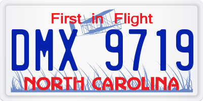NC license plate DMX9719