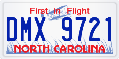 NC license plate DMX9721