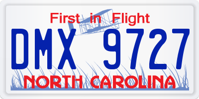 NC license plate DMX9727