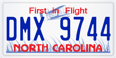 NC license plate DMX9744