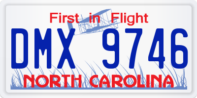 NC license plate DMX9746