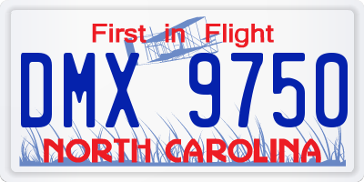 NC license plate DMX9750