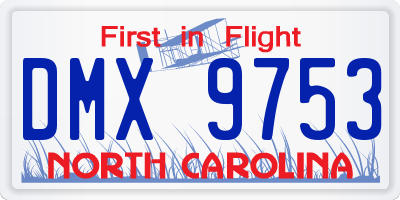 NC license plate DMX9753