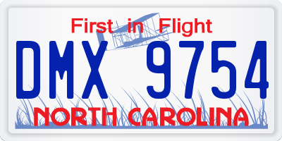 NC license plate DMX9754
