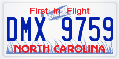 NC license plate DMX9759