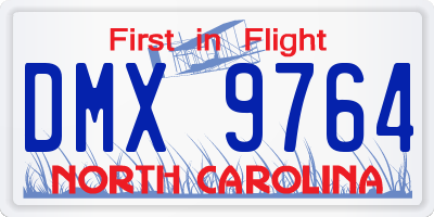 NC license plate DMX9764