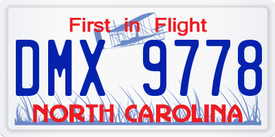 NC license plate DMX9778