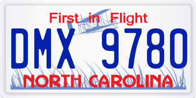 NC license plate DMX9780