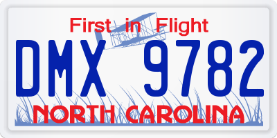 NC license plate DMX9782